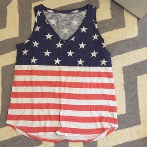 flag tank top v-neck
